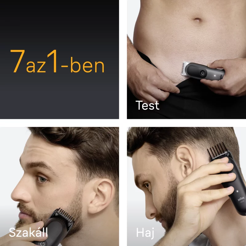 Braun Series 5 Multifunkciós Készlet, 7 az 1-ben Szőrtelenítő, Éles Penge, Testszőrnyírás, AIO5520