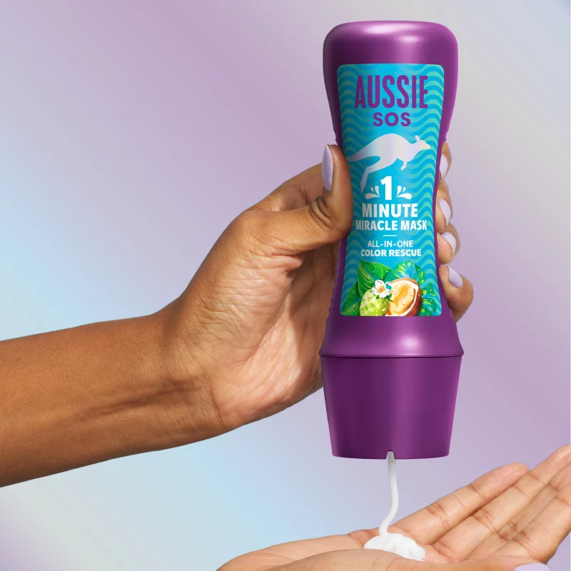 Aussie SOS 1 Minute Miracle Colour Mentő Pakolás 250ml Száraz, Festett Haj Táplálására