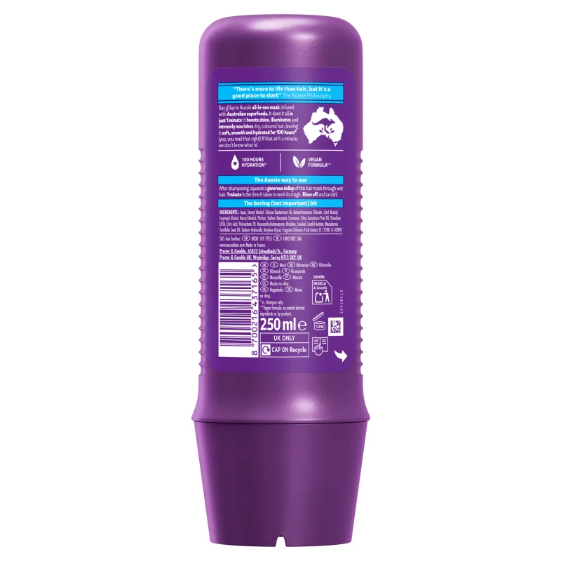 Aussie SOS 1 Minute Miracle Colour Mentő Pakolás 250ml Száraz, Festett Haj Táplálására