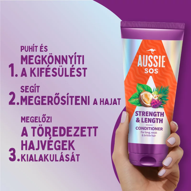 Aussie SOS Strength & Length Balzsam 200ml Hosszú, Gyenge és Törékeny Hajra