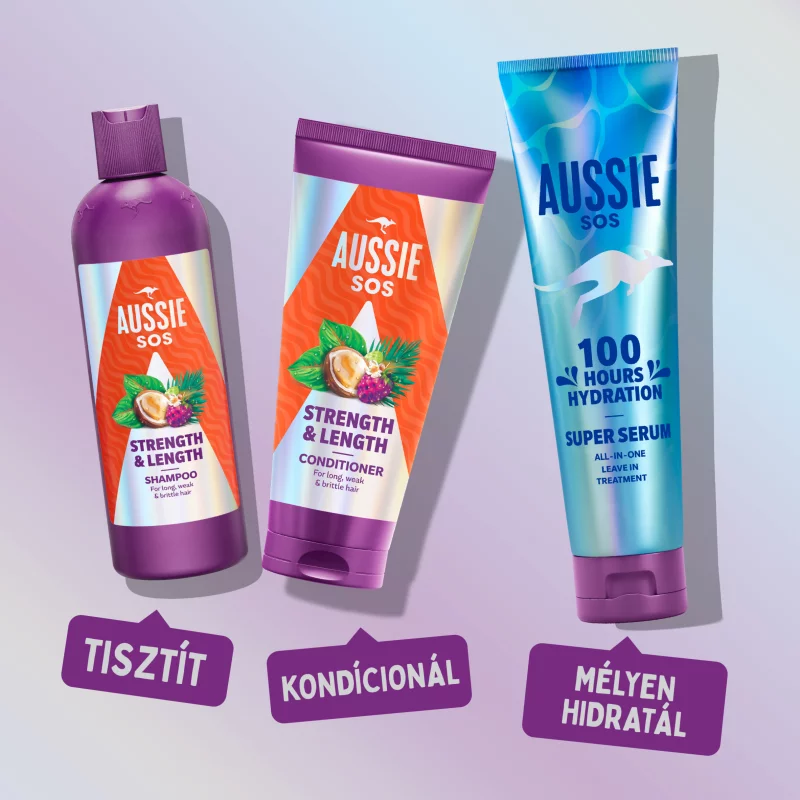 Aussie SOS Strength & Length Balzsam 200ml Hosszú, Gyenge és Törékeny Hajra