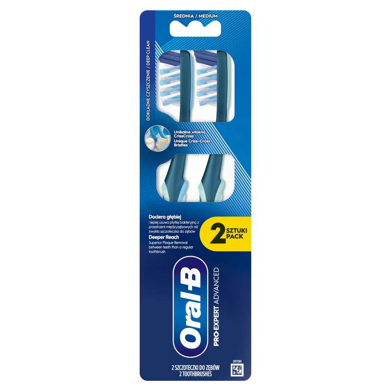 ORAL-B PRO-CLEAN ADVANCED Manuális Fogkefe – Mélytisztítás – Medium, 2