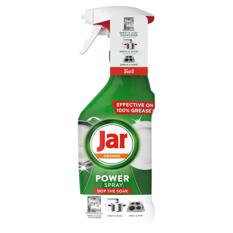 Jar Power Spray, 3 az 1-ben,Könnyű tisztítás és ragyogás az edényekhez és a konyhához,narancs,500 ml