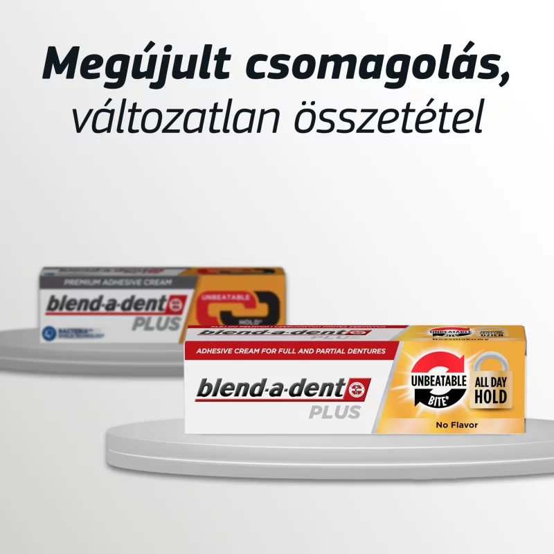 Blend-a-dent Plus Unbeatable Bite Műfogsorrögzítő Krém Teljes és Részleges Műfogsorokhoz, 40 ml