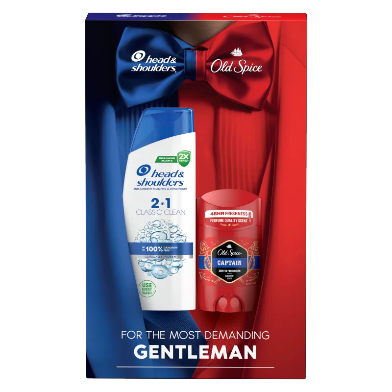 Termékkészlet: Head & Shoulders 2 az 1-ben Classic Clean sampon és Old Spice Captain dezodor
