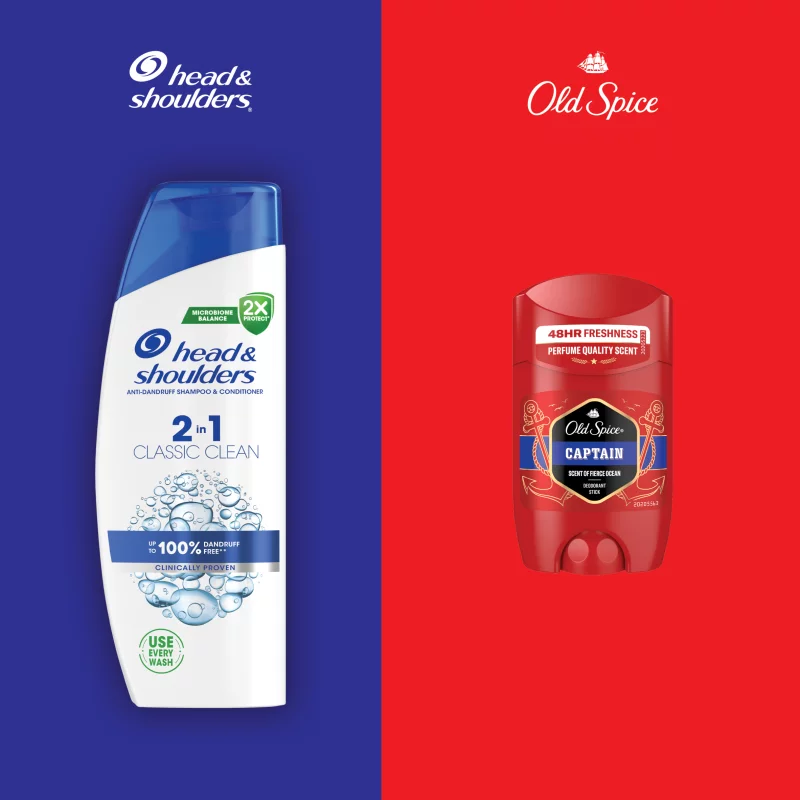 Termékkészlet: Head & Shoulders 2 az 1-ben Classic Clean sampon és Old Spice Captain dezodor