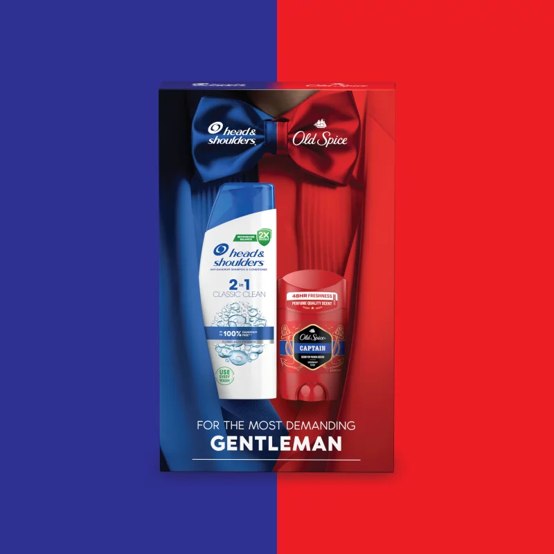 Termékkészlet: Head & Shoulders 2 az 1-ben Classic Clean sampon és Old Spice Captain dezodor