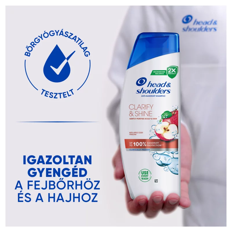 Head & Shoulders Clarify & Shine korpásodás elleni sampon 400ml. Almaecettel