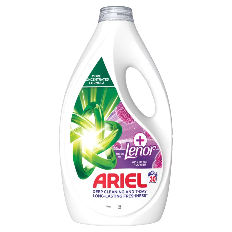 Ariel Folyékony Mosószer, 30 Mosáshoz, + Touch Of Lenor Amethyst Flower