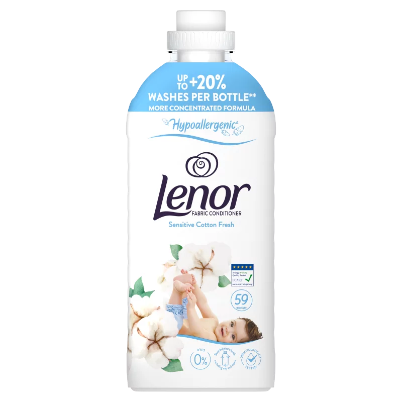 Lenor  Textilöblítő 59 Mosáshoz, Sensitive Cotton Fresh