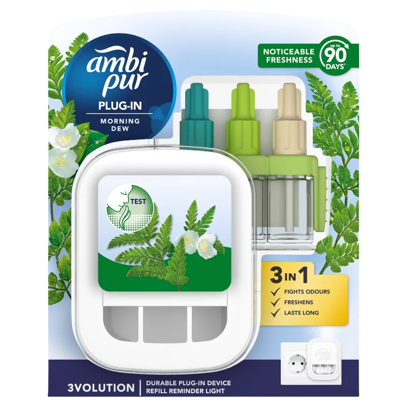 Ambi Pur 3Volution Morning Dew elektromos légfrissítő kezdőcsomag, 20ml