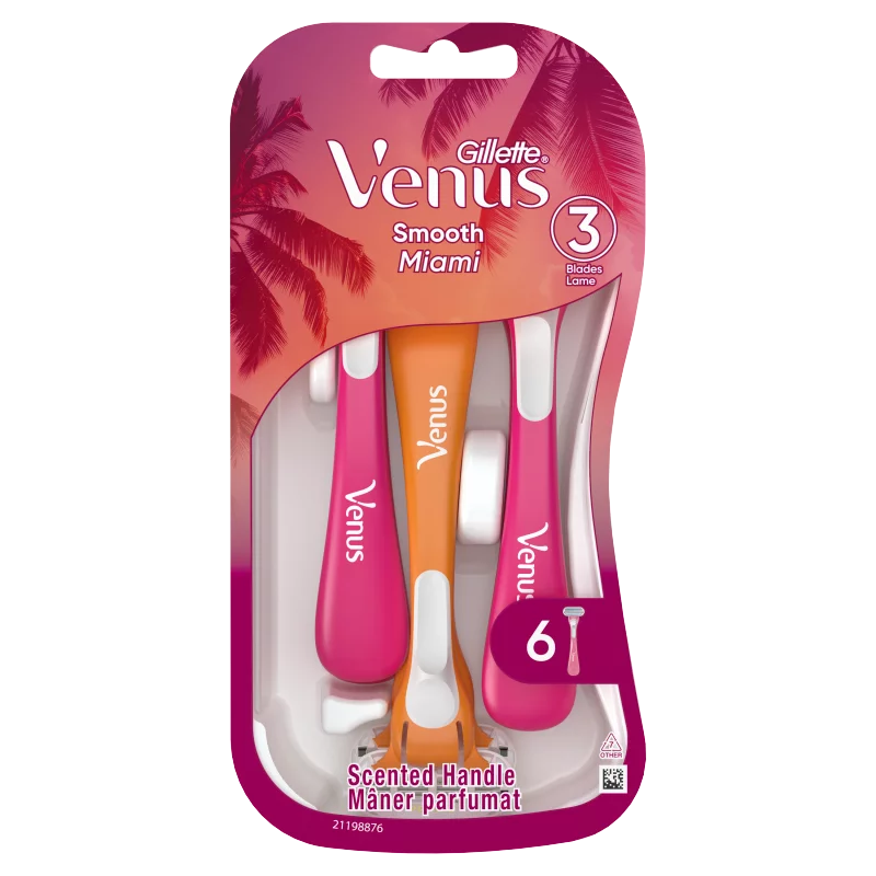 Venus Smooth Miami Eldobható Borotva, db 6 