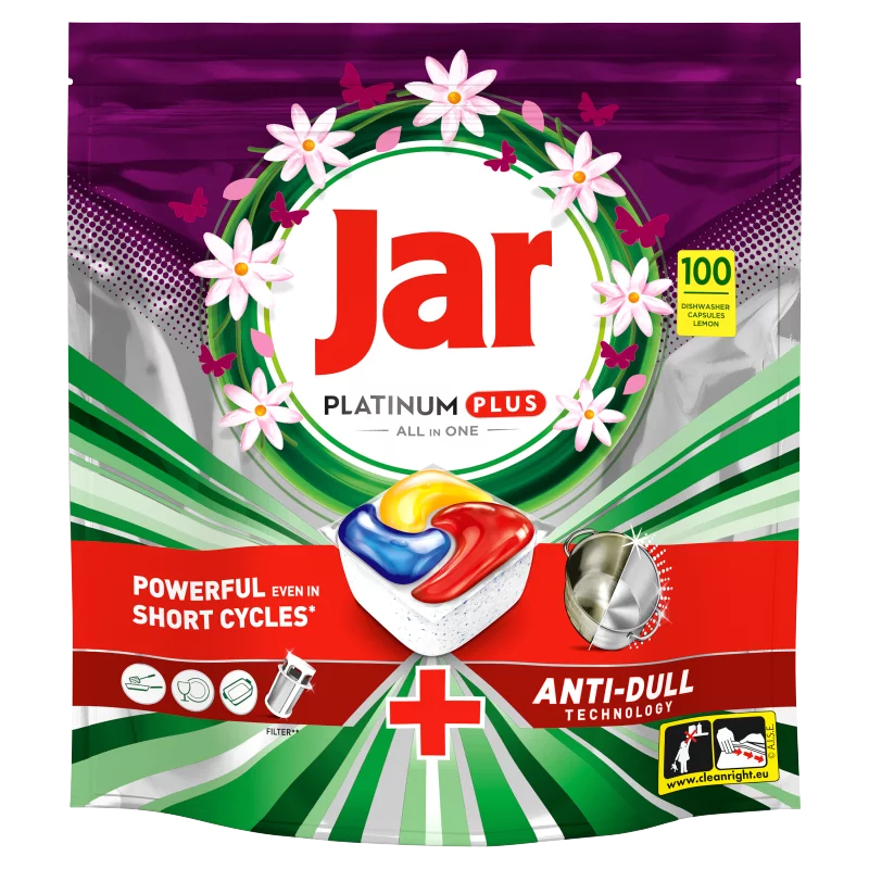 Jar Platinum Plus Lemon All In One Mosogatókapszula, 100 db