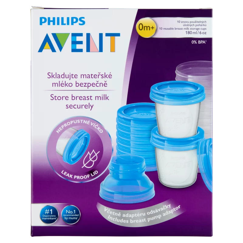Philips Avent 180 ml-es anyatejtároló pohár 0 hónapos kortól 10 db