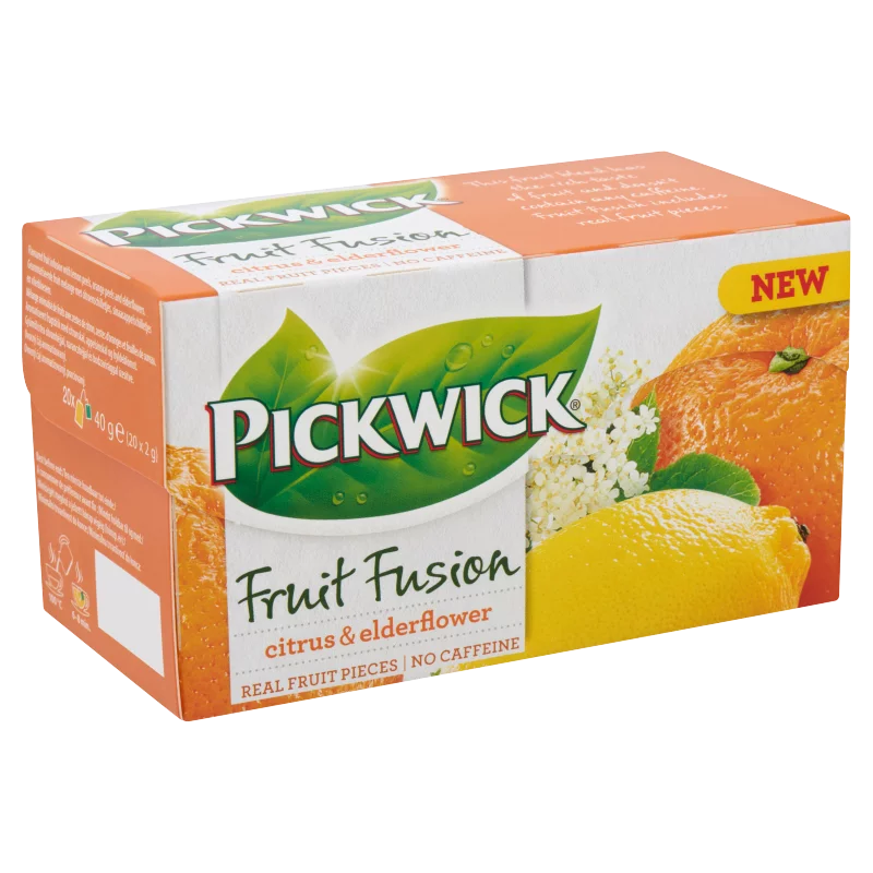 Pickwick Fruit Fusion gyümölcstea citrom- és narancshéjjal és bodzavirággal ízesítve 20 filter 40 g