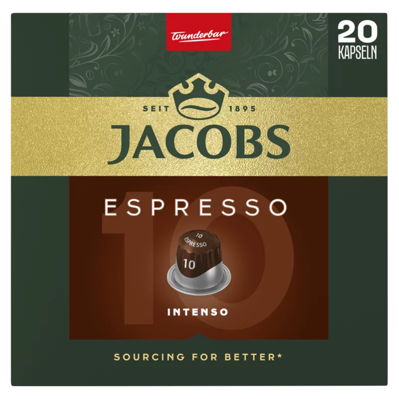 Jacobs Espresso Intenso őrölt-pörkölt kávé kapszulában 20 db 104 g