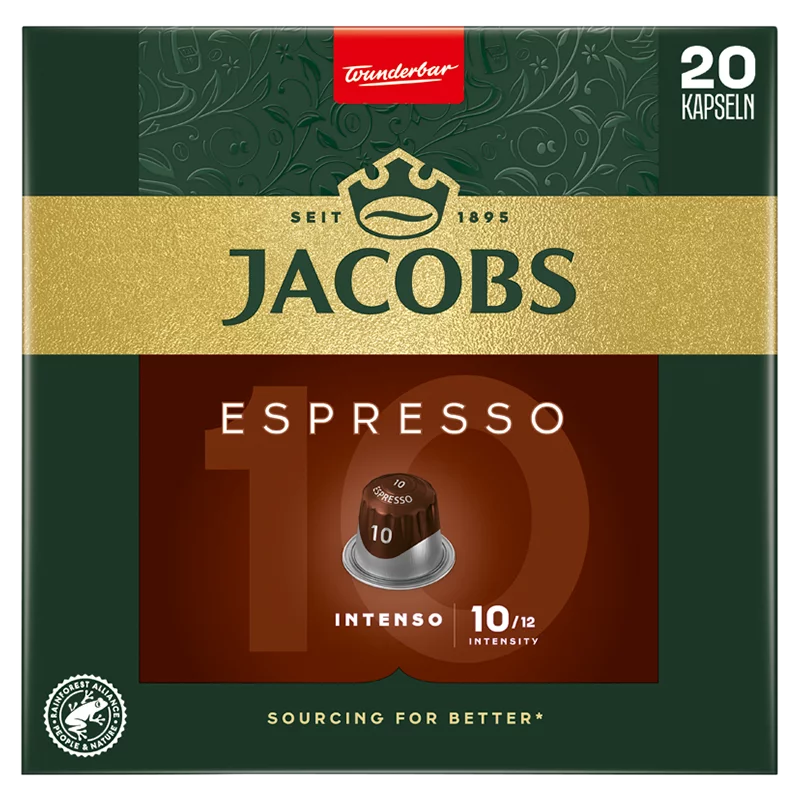 Jacobs Espresso Intenso őrölt-pörkölt kávé kapszulában 20 db 104 g