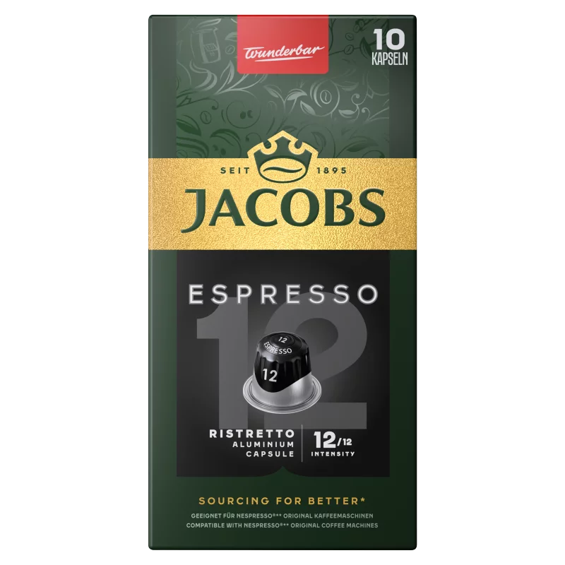 Jacobs Espresso Ristretto őrölt-pörkölt kávé kapszulában 10 db 52 g