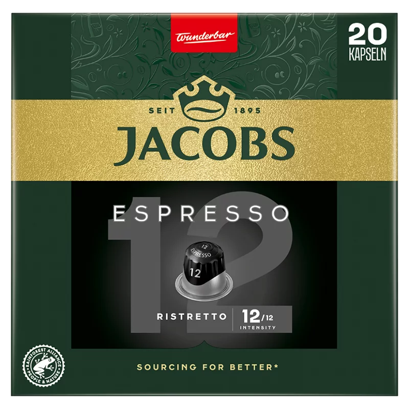 Jacobs Espresso Ristretto őrölt-pörkölt kávé kapszulában 20 db 104 g