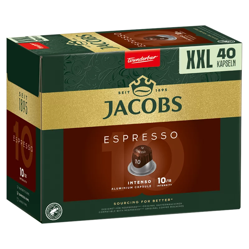 Jacobs Espresso Intenso őrölt-pörkölt kávé kapszulában 40 db 208 g