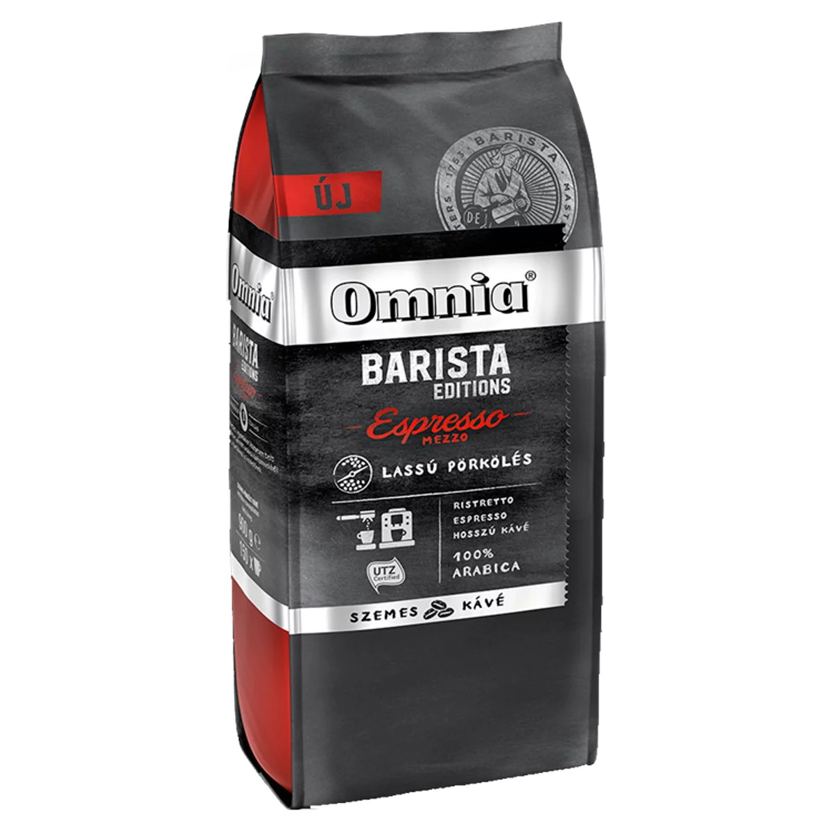 Omnia Barista Editions Espresso Mezzo szemes pörkölt kávé 900 g