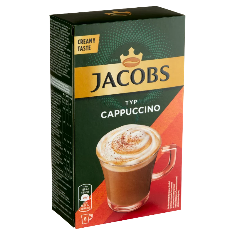 Jacobs Cappucino azonnal oldódó kávéitalpor 8 x 11,6 g (92,8 g)