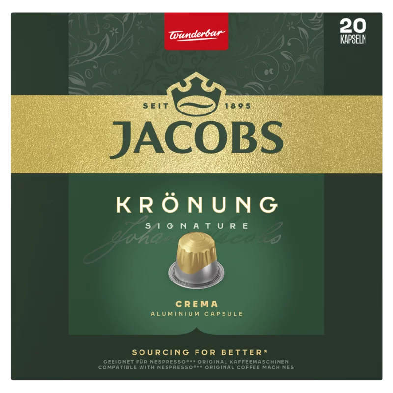 Jacobs Krönung Crema őrölt-pörkölt kávé kapszulában 20 db 104 g 