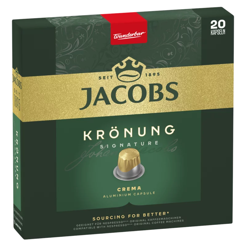 Jacobs Krönung Crema őrölt-pörkölt kávé kapszulában 20 db 104 g 