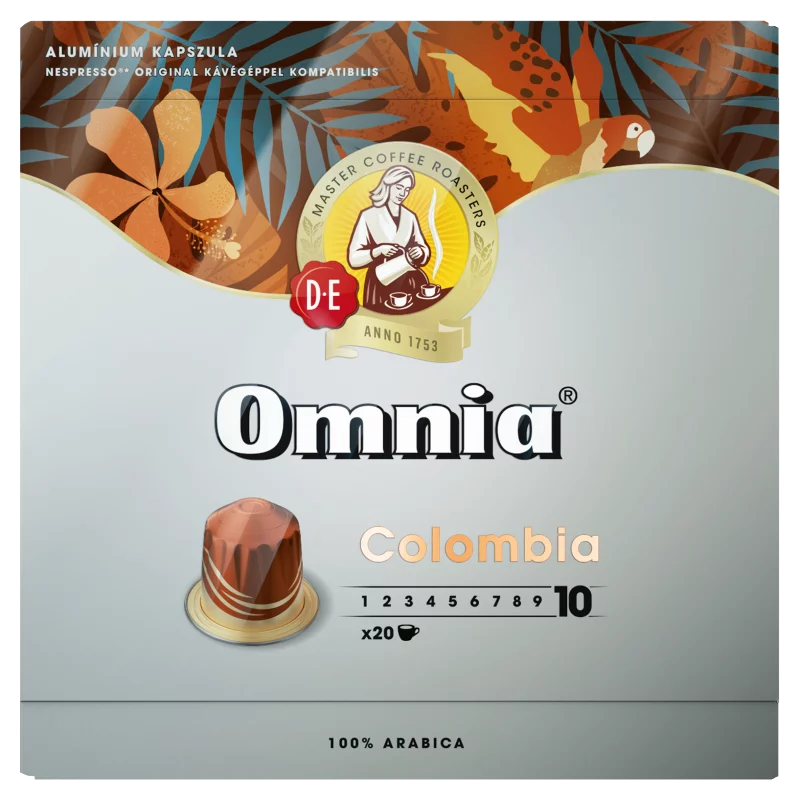 Douwe Egberts Omnia Colombia őrölt-pörkölt kávé kapszulában 20 db 104 g