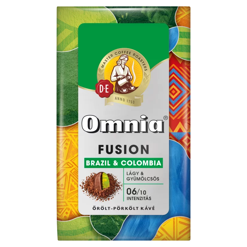 Omnia Fusion Brazil & Colombia lágy & gyümölcsös őrölt-pörkölt kávé 225 g