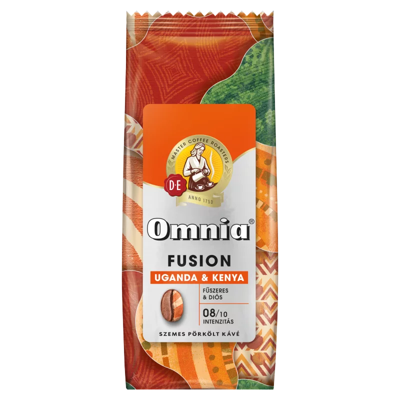 Omnia Fusion Uganda & Kenya fűszeres & diós szemes pörkölt kávé 900 g