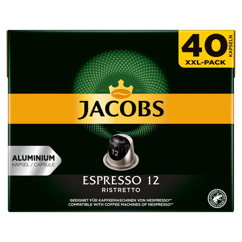 Jacobs Espresso 12 Ristretto őrölt-pörkölt kávé kapszulában 40 db 208 g