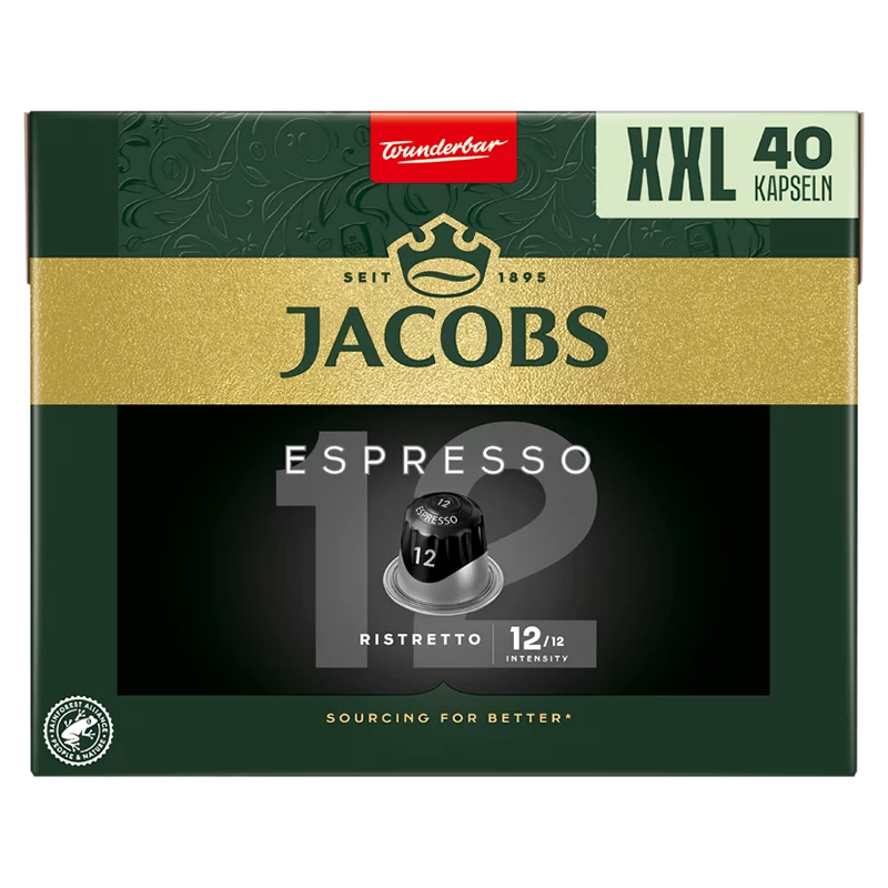 Jacobs Espresso Ristretto őrölt-pörkölt kávé kapszulában 40 db 208 g