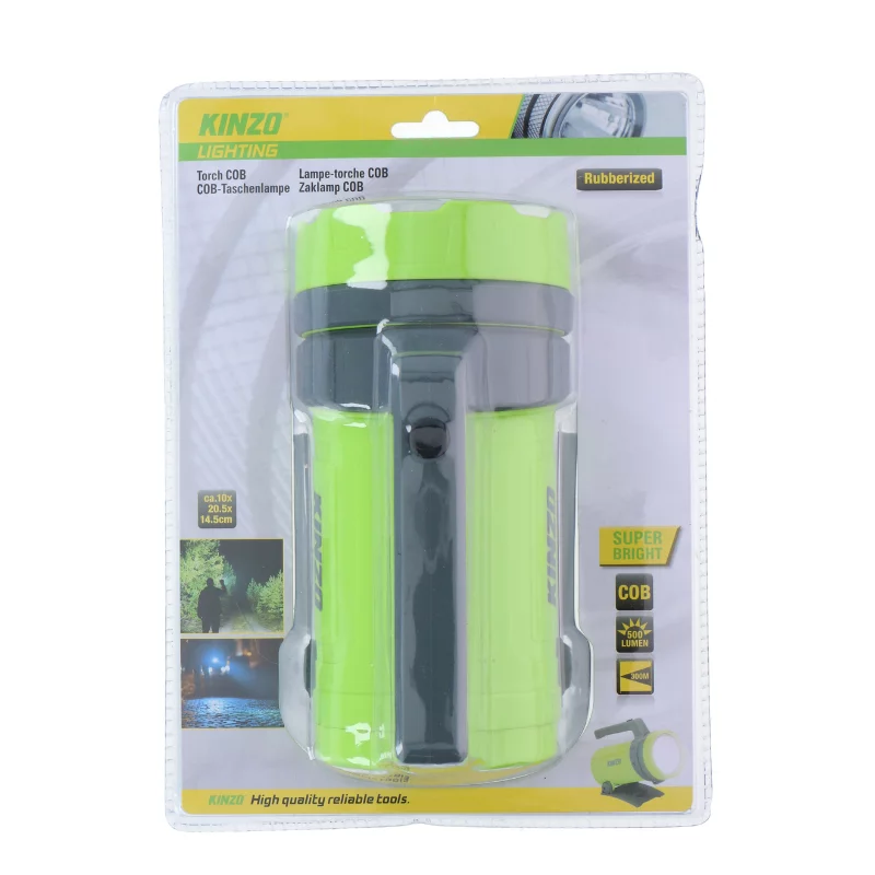 Kinzo zseblámpa COB Db Lumen: 500 10 x 20,5 x 14,5 cm gumírozott elemeket nem tartalmaz (4D)