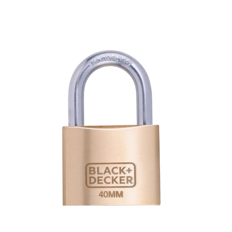 Black+Decker lakat sárgaréz 40mm standard kengyellel, 3db kulccsal  