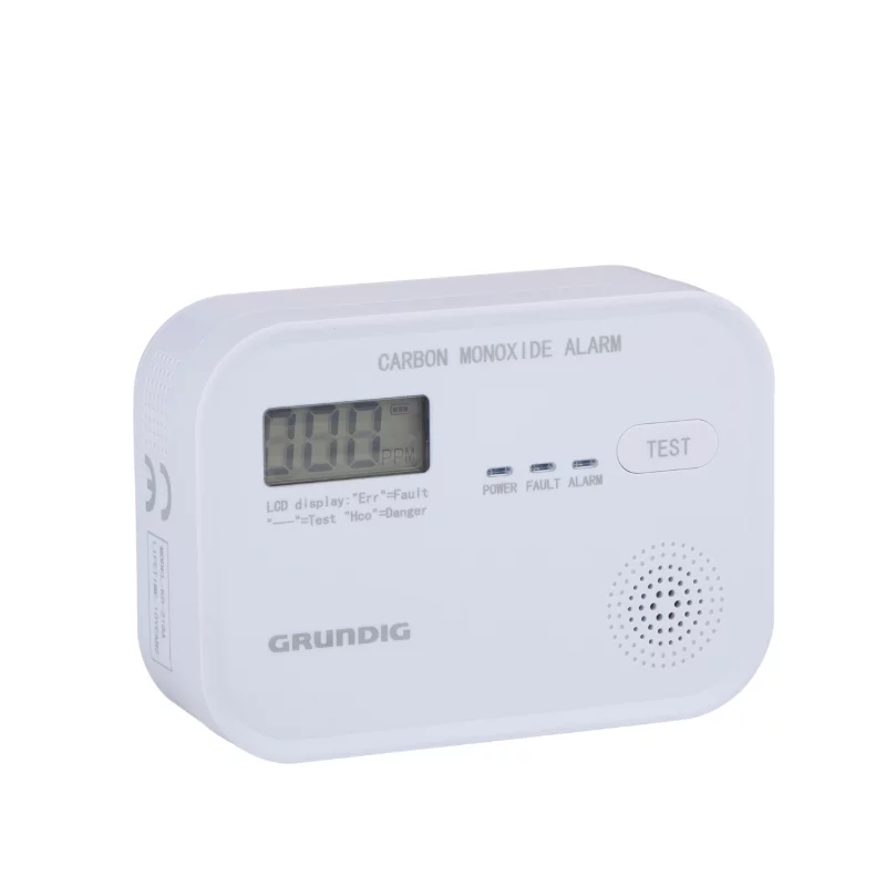 Grundig szénmonoxid érzékelő (CO) 10,7x7,7x3,6cm 116g  3x AA/LR6 elemmel 