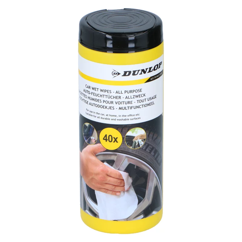 Nedves törlőkendő autóba 40db Friss illat Spunlace NW 50gsm 20x18cm Dunlop