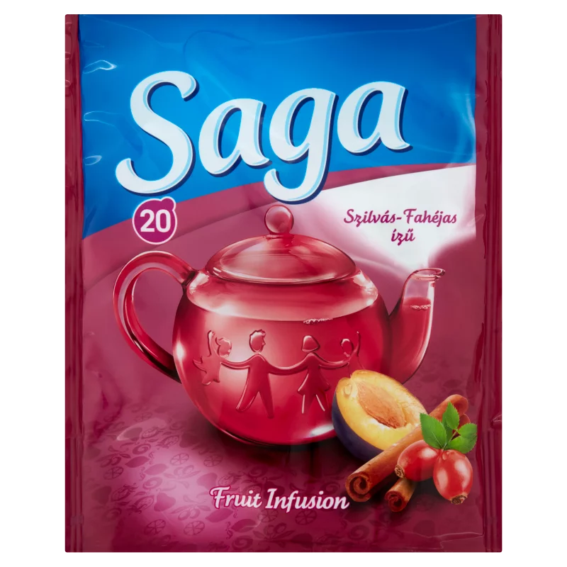 Saga szilvás-fahéjas ízű gyümölcstea 20 filter 30 g