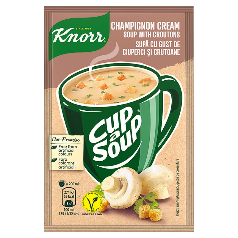 Knorr Cup a Soup instant gombakrémleves zsemlekockával 15 g