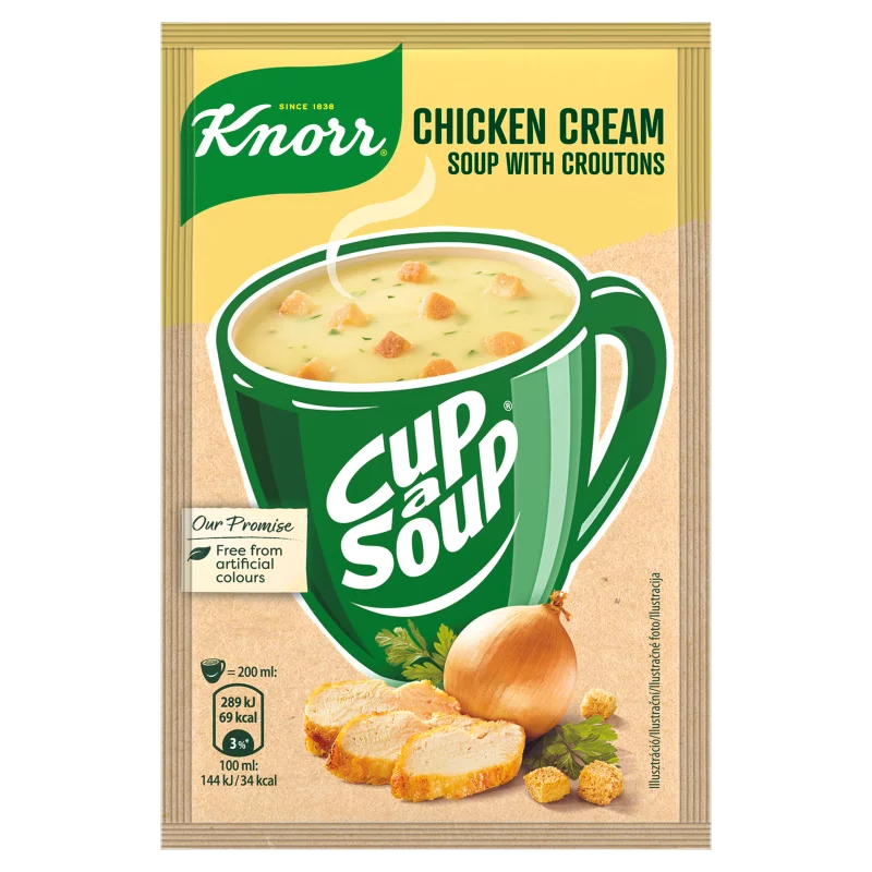 Knorr Cup a Soup instant csirkekrémleves zsemlekockával 16 g