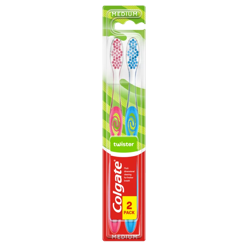 Colgate Twister közepes fogkefe 2 db