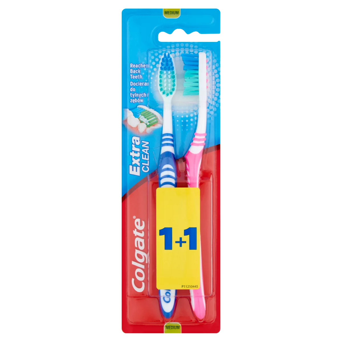 Colgate Extra Clean közepes sörtéjű fogkefe 2 db