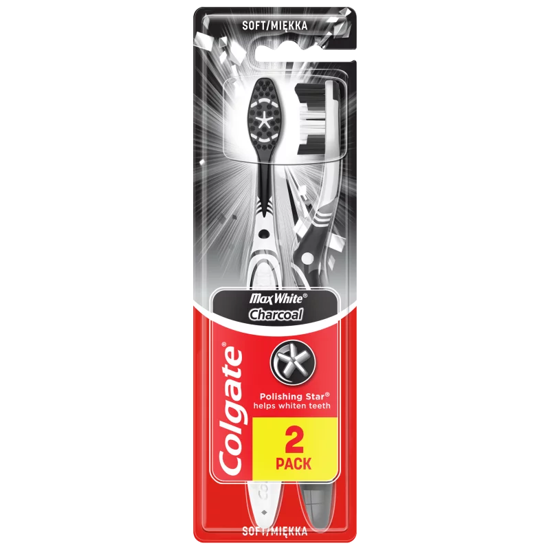 Colgate Max White Charcoal lágy fogkefe 2 db