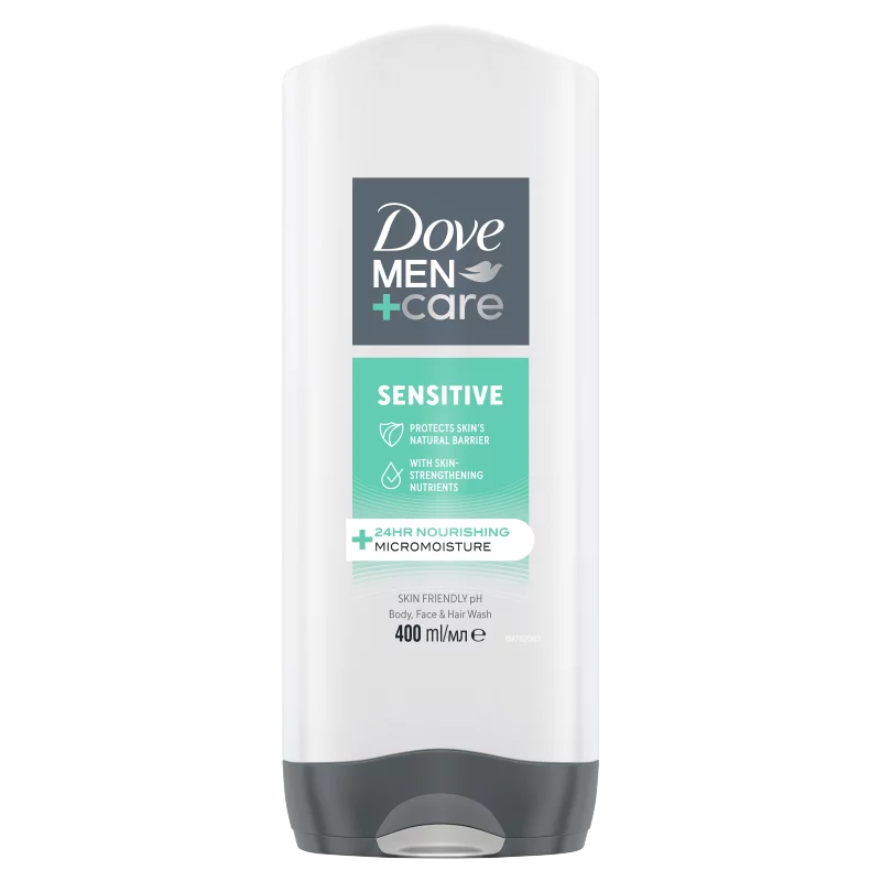Dove Men+Care Sensitive tusfürdő testre, arcra, hajra 400 ml