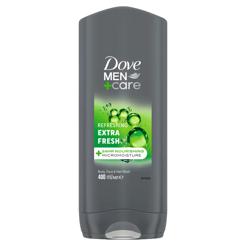 Dove Men+Care Refreshing Extra Fresh tusfürdő testre, arcra, hajra 400 ml