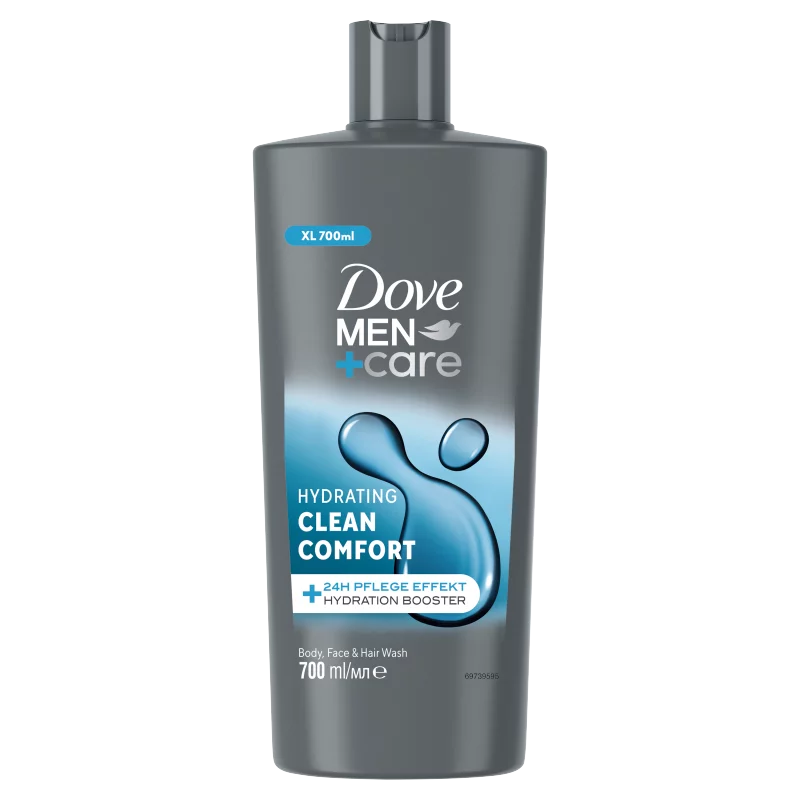 Dove Men+Care Hydrating Clean Comfort tusfürdő testre, arcra, hajra 700 ml