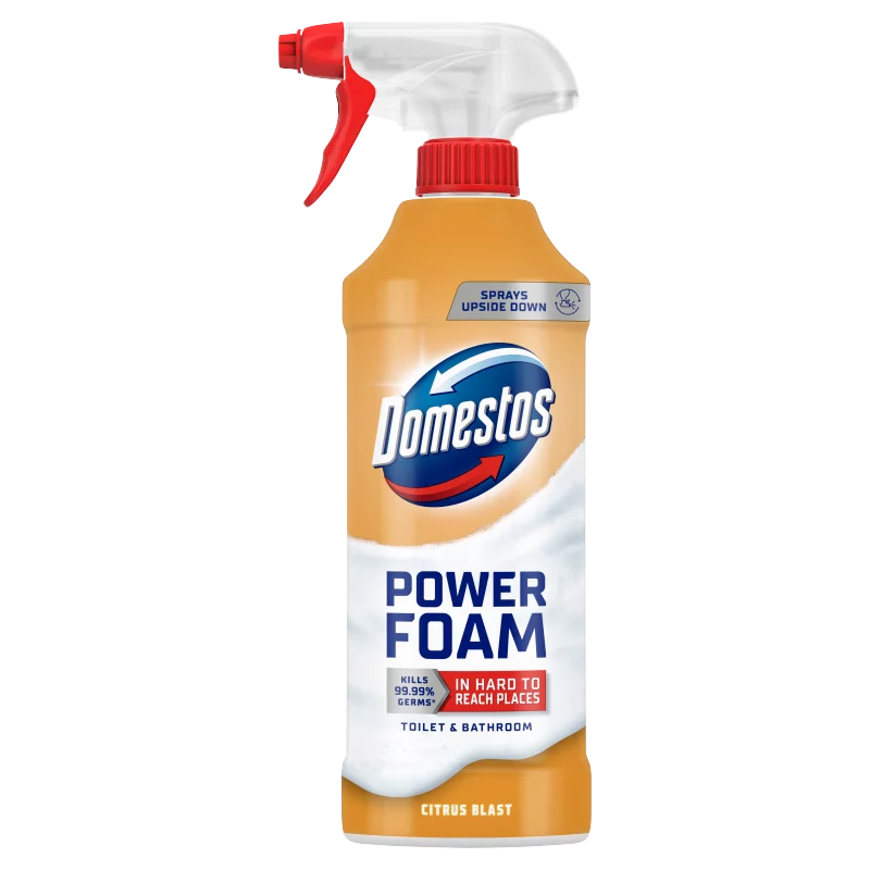 Domestos Power Foam Citrus Blast WC és fürdőszoba tisztító hab 435 ml
