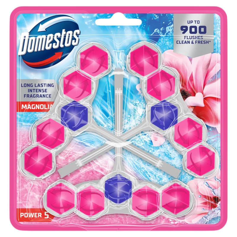 Domestos Power 5 Magnolia WC frissítő blokk 3 x 50 g