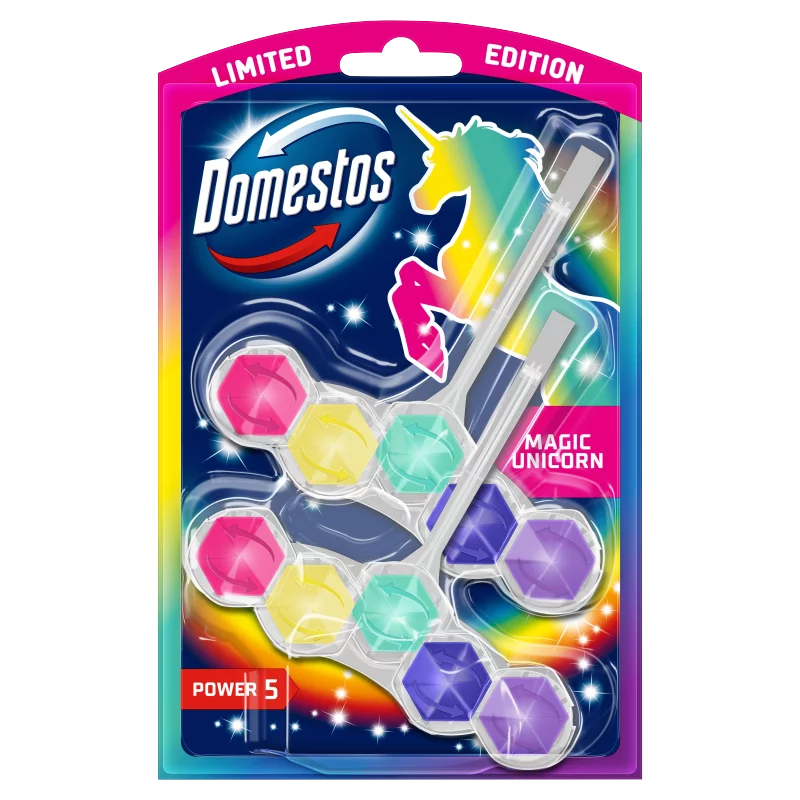 Domestos Power 5 Magic Unicorn WC frissítő blokk 2 x 50 g