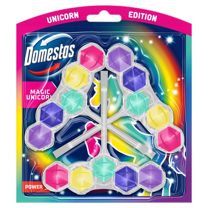 Domestos Power 5 Magic Unicorn WC frissítő blokk 3 x 50 g